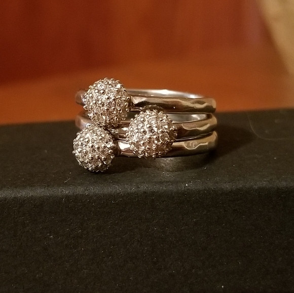 Silpada Sterling Silver & Zirconia Stacking Rings - Picture 8 of 12